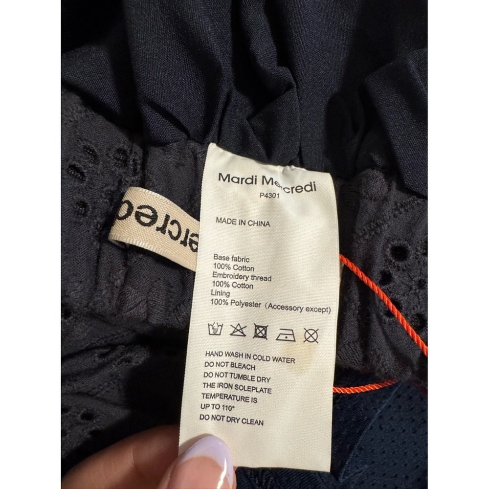 MARDI MERCREDI Balloon Skirt Navy Eyelet XS/S - Picture 6 of 8